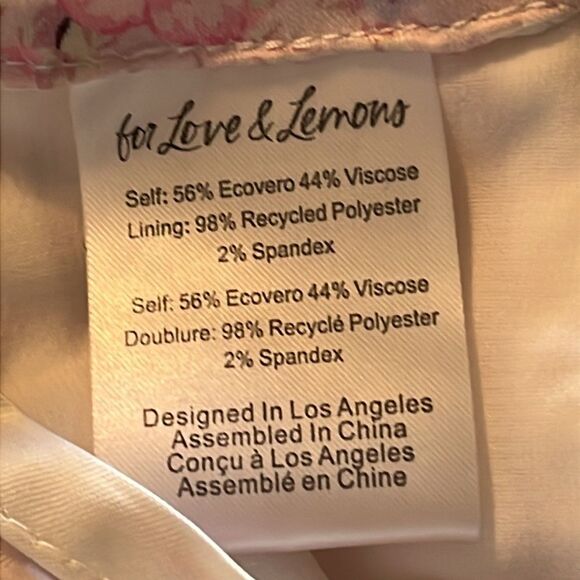 New! For Love and Lemons Taylor Floral Pink set Size Medium Top & Skirt - Picture 11 of 14